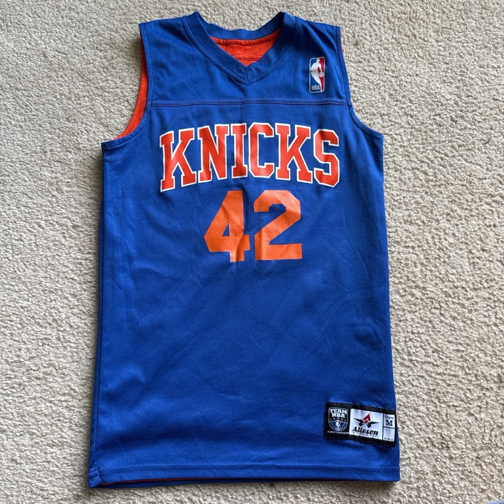 Knicks Blue and Orange Basketball Jersey